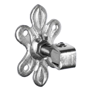 Bisagra de puerta ajustable con escudo decorativo M20 160×105×6 mm acero galvanizado
