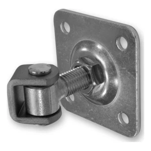 Bisagra de puerta regulable PSG M16 con placa de 75×75×4 mm de acero