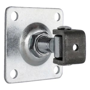 Bisagra ajustable para puertas PSG M16 con placa 100×100×4 mm galvanizada