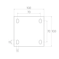 PSG bisagra regulable para puerta M20 con placa 100×100 mm galvanizada – oreja negra 001-373 (4)