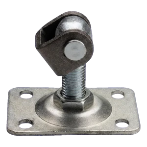Bisagra regulable para puerta M20 con placa rectangular 110×75 mm acero galvanizado