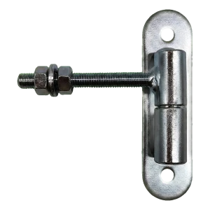 Bisagra regulable giratoria PSG ø24 M12 con placa de 150×40 mm y bola – para portones y cancelas