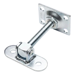 Bisagra regulable para puertas PSG M14 con escudo 115×40 mm y placa 75×55 mm