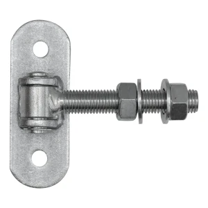 Bisagra regulable para puerta M20 con placa 140×50 mm – galvanizada