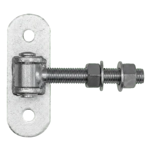 Bisagra regulable para puerta M18 con placa 140×50 mm – galvanizada