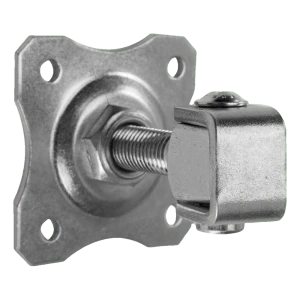 Bisagra regulable para puerta con placa decorativa M20 100×100 mm galvanizada