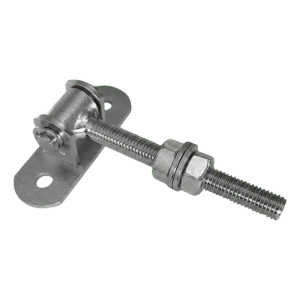 Bisagra regulable M12 de acero L-115 mm con base 90×30 mm para portones y puertas