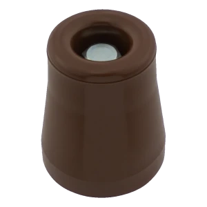 Tope de puerta de goma grande marrón Ø49 mm – montaje atornillado