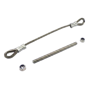 PSG Cable de seguridad de acero para puerta batiente 300 mm con varilla M12