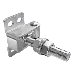 Bisagra regulable curvada M16 para puertas y portones – 180° / 125 mm, galvanizada