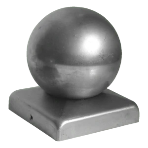 Capuchón de valla de acero galvanizado 40×40 mm con bola decorativa ø 40