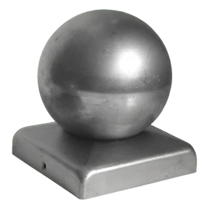 Capuchón de acero para valla para poste 50×50 mm con bola Ø 50 mm – galvanizado