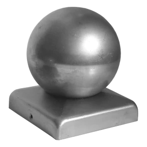 Remate para valla de acero con bola decorativa ø 60 para poste 60x60 mm – galvanizado