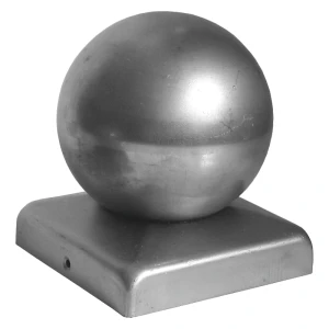 Remate para valla de acero galvanizado 80×80 mm con bola fi 80 mm