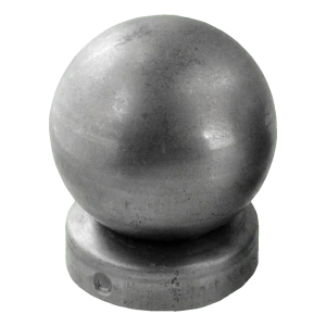 Capuchón de valla de acero para poste Ø 42 mm con bola decorativa Ø 60 mm