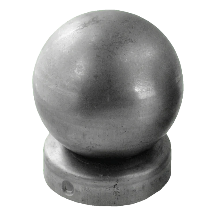 Capuchón de valla de acero para poste Ø 48 mm con bola decorativa Ø 60 mm 001-591 (1)