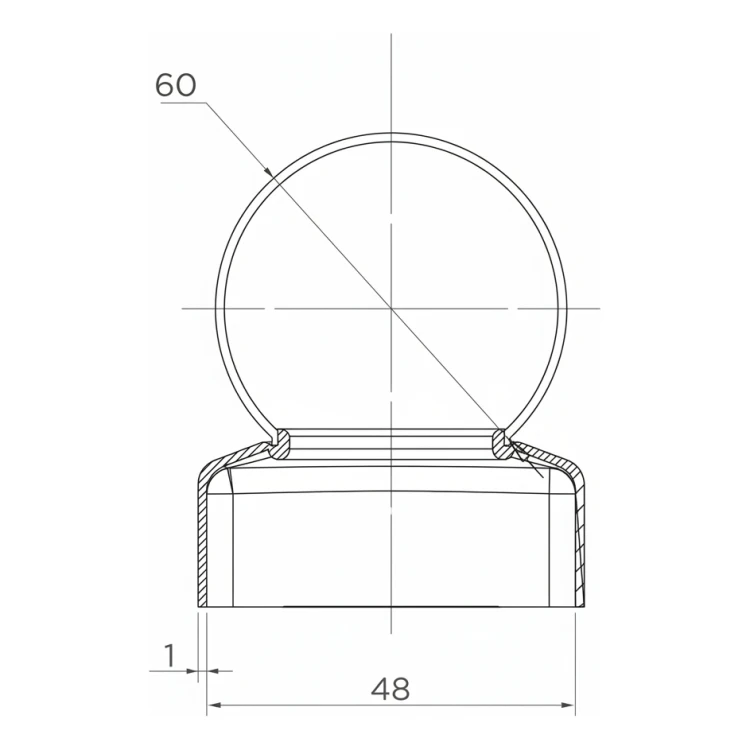 Capuchón de valla de acero para poste Ø 48 mm con bola decorativa Ø 60 mm 001-591 (2)