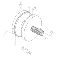 Fijación puntual para vidrio 8-17,52 mm fi 50/8/M10x50 AISI 304 sistema plano negro 000-505 (3)