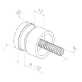 Soporte puntual para vidrio 6-12 mm fi 30/13/M8x40 AISI 304 sistema plano cobre 000-481 (3)