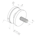 Soporte puntual para vidrio 8-17,52 mm fi 50/8/M8x45 AISI 304 sistema plano satinado 000-477 (3)