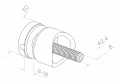 Soporte puntual para vidrio 6-12mm fi 30/13/M8x40 AISI304 sistema 42,4 satinado 000-521 (3)