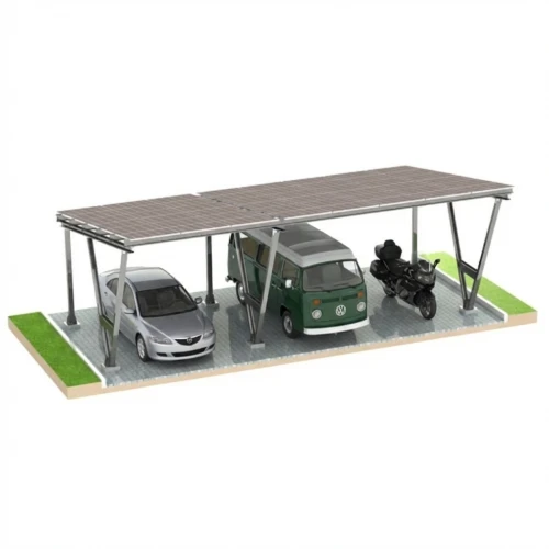 Cobertizo fotovoltaico VICA para 3 vehículos 2+1 módulos Carport GPV-105-09 (1)