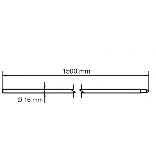 Electrodo de tierra plegable con cono Morse fi 16 x 1500 mm – acero galvanizado en caliente 001-774 (2)