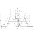 Puente trapezoidal de aluminio H100 L330 con junta EPDM 2 mm para montaje FV 001-779 (2)