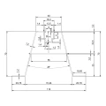 Puente trapecial de aluminio PV con EPDM H70 L330 para chapa trapezoidal 001-777 (2)