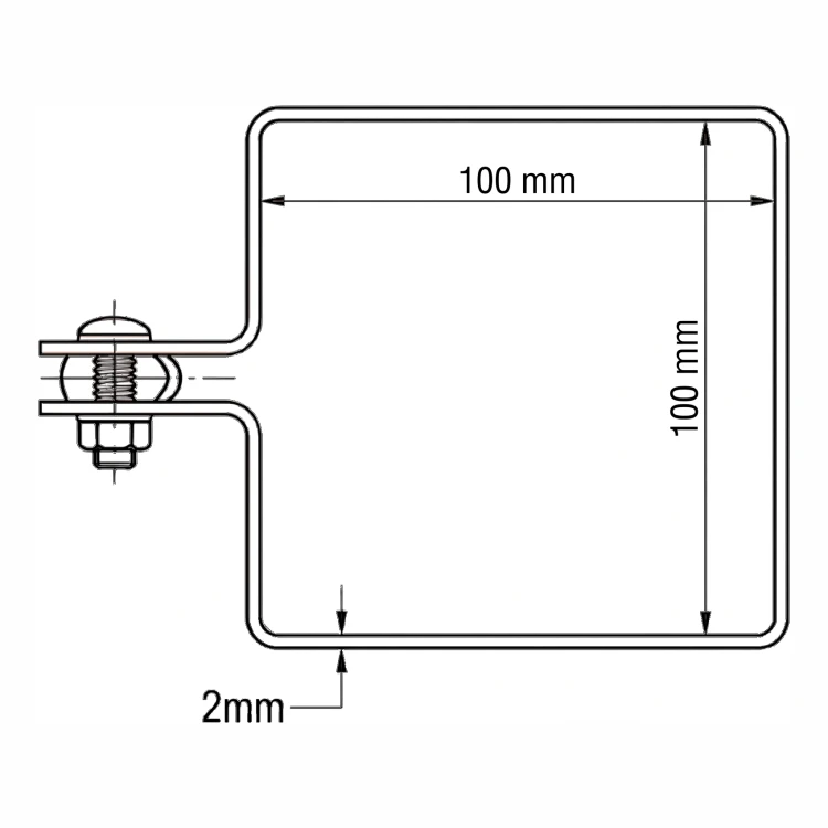 Abrazadera terminal para paneles de vallado 100x100 mm negro 000-782 (4)