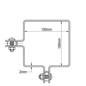 Abrazadera esquinera para paneles de valla 100x100 mm galvanizada