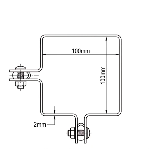 Abrazadera esquinera para paneles de valla 100x100 mm galvanizada 000-773 (1)
