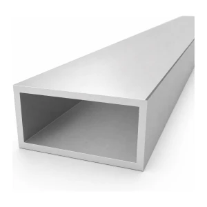 Tubo rectangular de aluminio 50×100×5 mm EN AW-6060, longitud 2000 mm