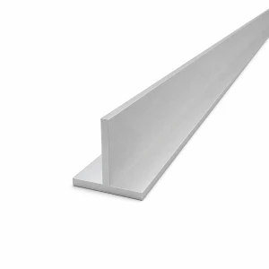 Perfil T de aluminio 40×40×4 mm EN AW-6060, longitud 2000 mm