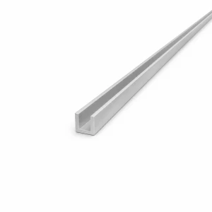 Perfil en C/U de aluminio EN AW-6060 12×12×2 mm, longitud 2000 mm