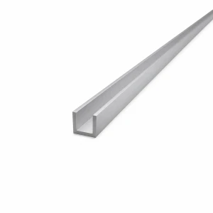 Perfil en U aluminio 15×15×2 mm – perfil C/U, longitud 2000 mm