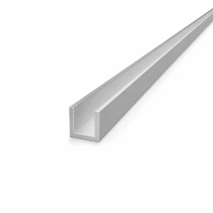 Correa de aluminio 20×20×2 mm – perfil en C/U longitud 2000 mm