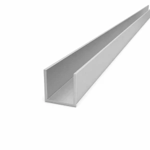 Canal de aluminio 30×30×2 mm – perfil C/U EN AW-6060, longitud 2000 mm