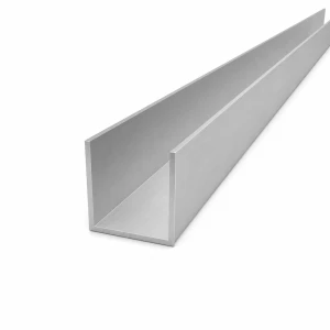 Perfil en U aluminio 40×40×2 mm – perfil C/U EN AW-6060, longitud 2000 mm