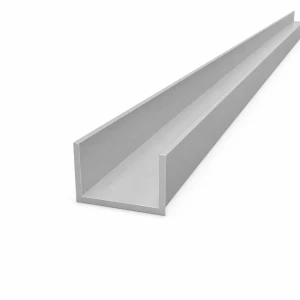 Perfil en U/C aluminio 45×25×2,5 mm – sección C/U, longitud 2000 mm