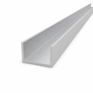 Correa de aluminio 50×30×3 mm – perfil C/U longitud 2000 mm