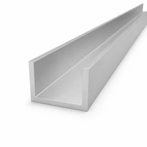 Correa de aluminio 60×40×5 mm – perfil C/U EN AW-6060, longitud 2000 mm