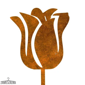 Jardín colgante – decoración de jardín tulipán oxidado de acero corten 14×95 cm