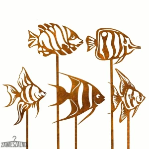 Joyería de Jardín – conjunto de 5 peces decorativos de acero Corten XXL 103 cm