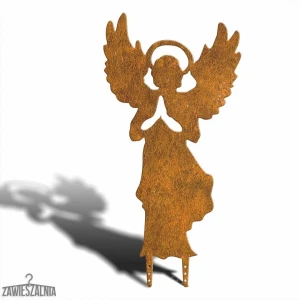 Colgador – decoración de jardín Ángel de la Guarda Oxidado XL 78 cm de acero corten