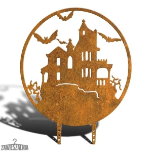 Decoración de jardín Castillo Oscuro XL 59×72 cm, acero corten