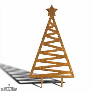Zawieszalnia – decoración de jardín árbol de Navidad Zigzag XXL 92 cm de acero Corten
