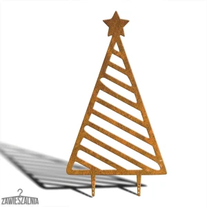 Árbol de Navidad decorativo de jardín colgante XXL 92 cm – acero corten, diseño de rayas