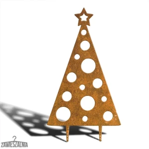Zawieszalnia – árbol de Navidad decorativo de jardín XXL 92 cm de acero corten, diseño de puntos