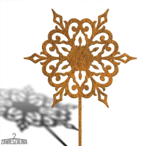 Zawieszalnia – decoración de jardín oxidada Copo de Nieve XL 93 cm, acero corten